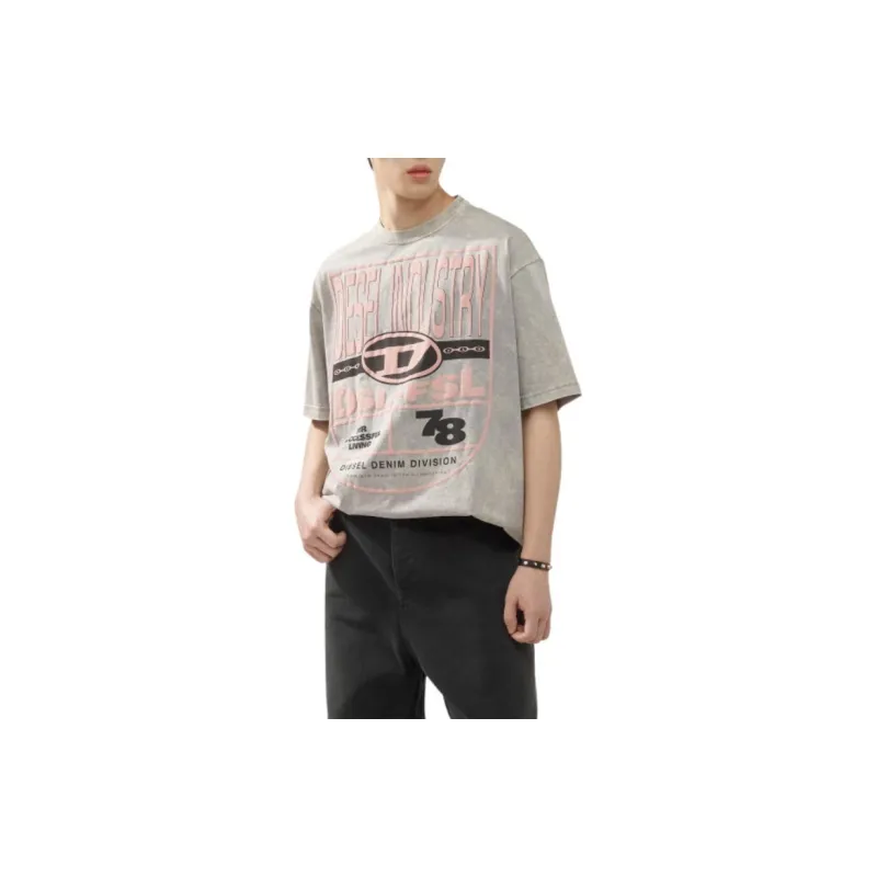 DIESEL T Shirts Men Gray-3