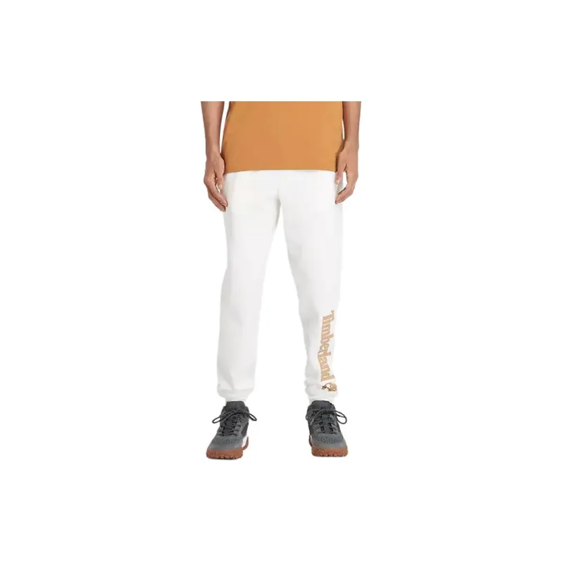 Timberland Linear Logo Sweatpant Knitted Sports Pants Men's White-2