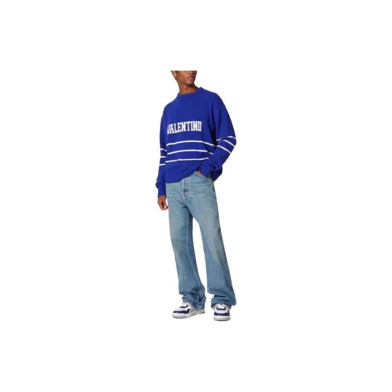 Valentino Cashmere Sweaters Men Blue-3