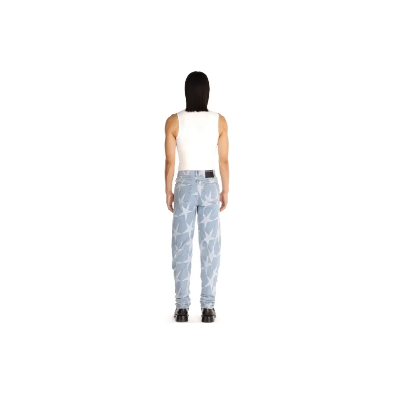 Mugler Star-print Low-rise Tapered Jeans-3