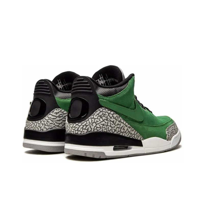 Jordan Air Jordan 3 Slip-Resistant Mid-Top Vintage Basketball Shoes Unisex Apple Green-3