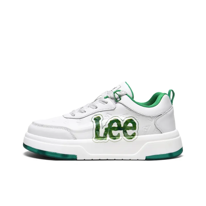 Lee Classic And Versatile White Sneakers, Trendy Fashion Low Top Height Increasing Skateboard Shoes Men's-6