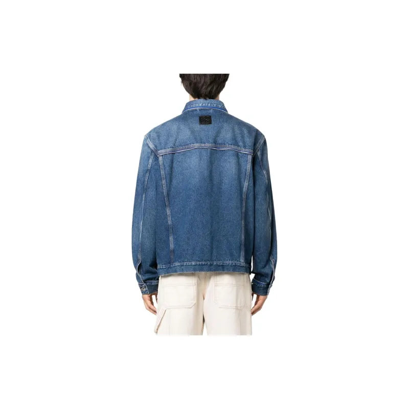 OFF WHITE Buttoned Long Sleeved Denim Jacket-3