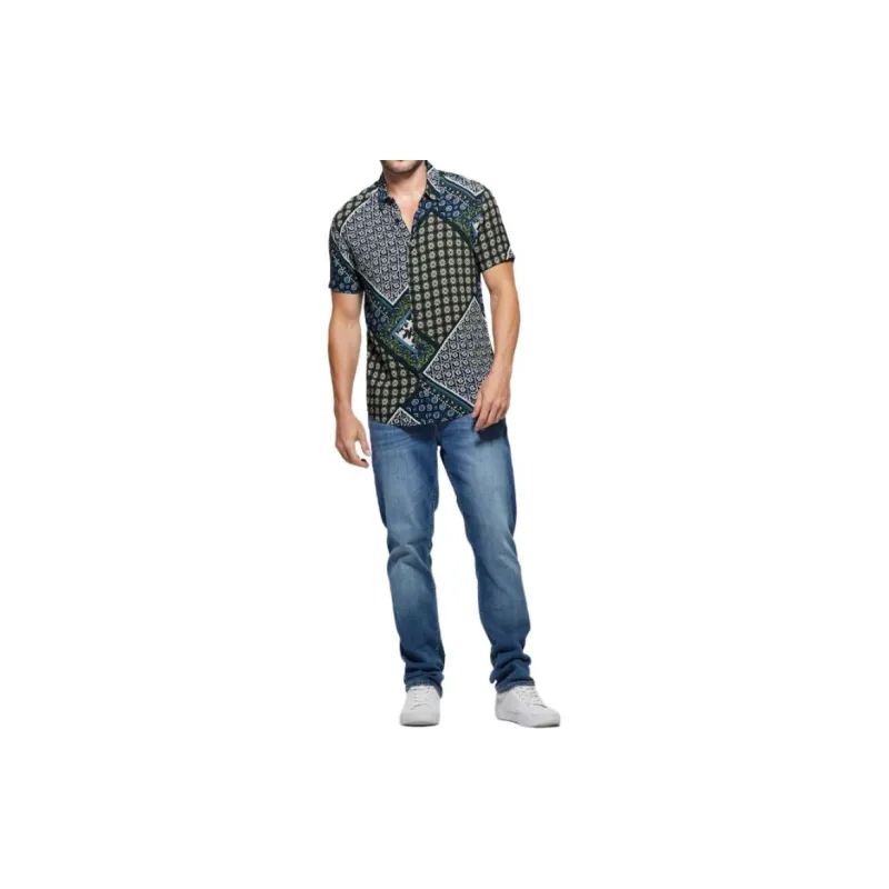 GUESS Eco Rayon Scarf Shirt Shirt Men's Multicolor-2