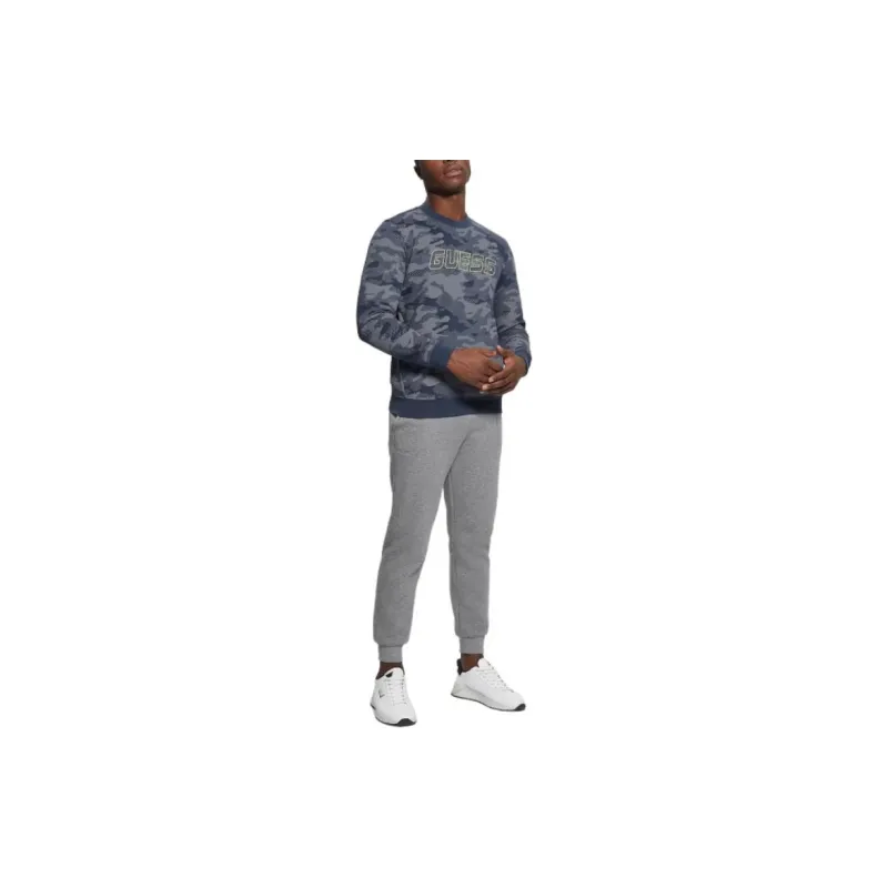 GUESS Eco Boniface Camouflage Logo Sweatshirt Sweater Men's Blue-3