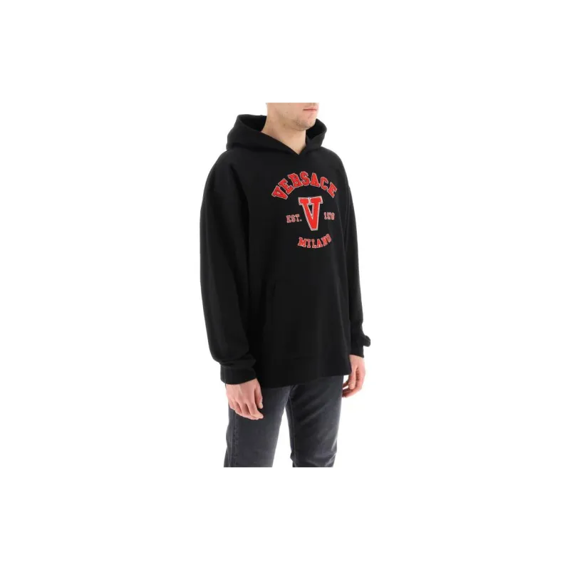 VERSACE Logo Detailed Long Sleeved Hoodie-2