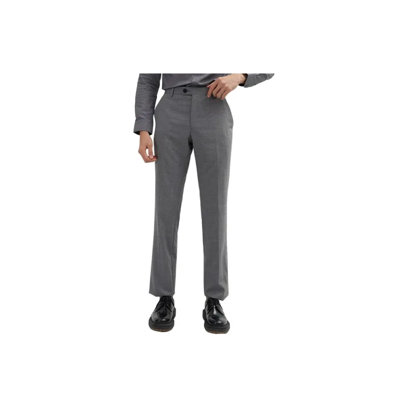 ZIOZIA Suit Trousers Men Gray-2