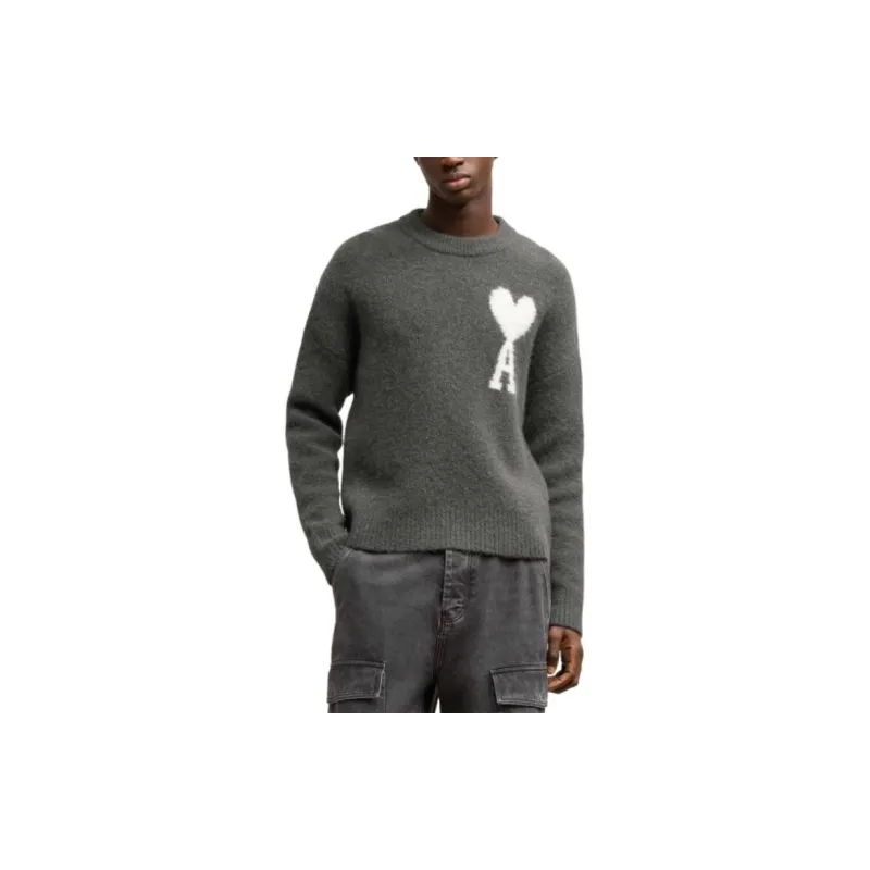 Ami Paris Ami De Coeur Logo Intarsia Knit Jumper-4