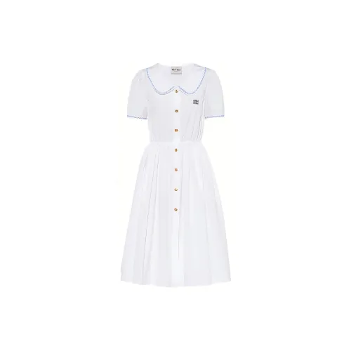 MIU MIU Short-Sleeved Dresses Women's White