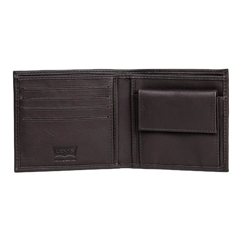 Levi’s Grained Leather Wallet Men's Dark Brown-2