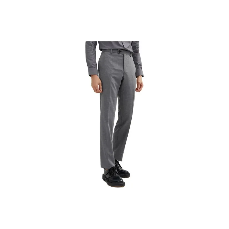 ZIOZIA Suit Trousers Men Gray-3