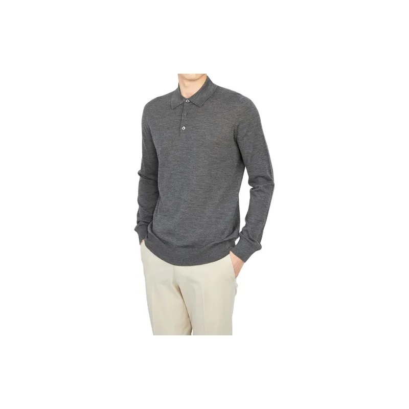 JOHNSTONS OF ELGIN Polo Shirt Men's Gray-1
