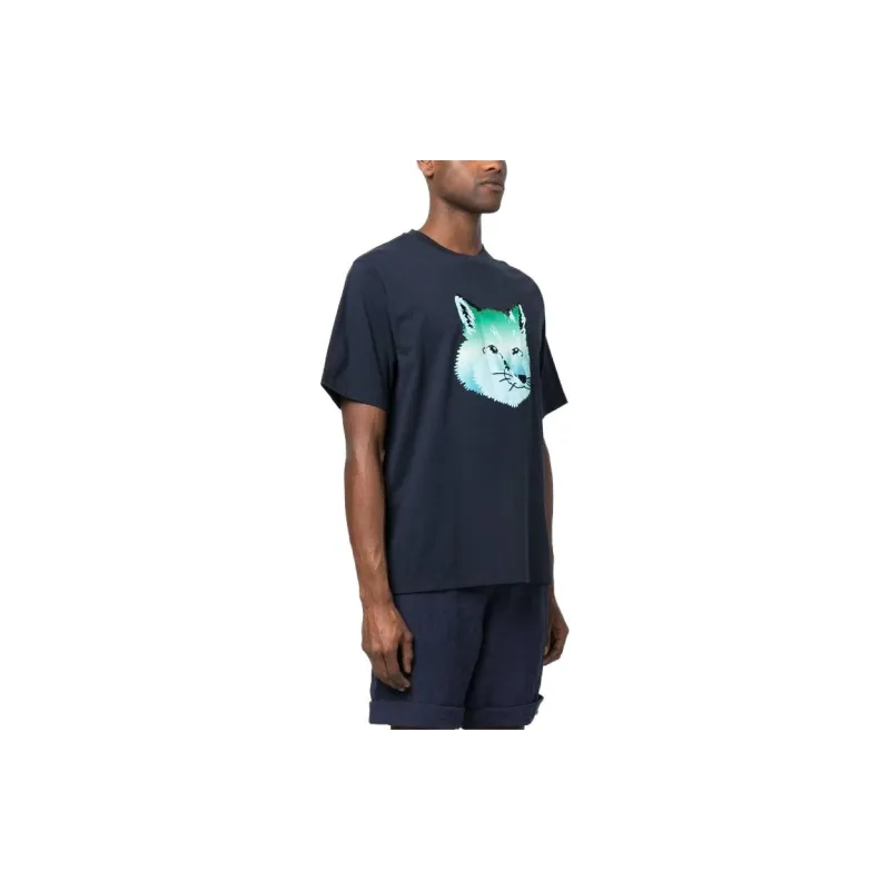 Maison Kitsune T Shirts Unisex Marine Blue-1