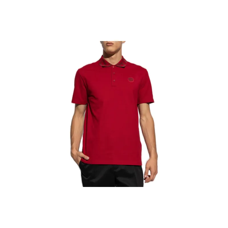 VERSACE Medusa Embroidered Short Sleeved Polo Shirt-2