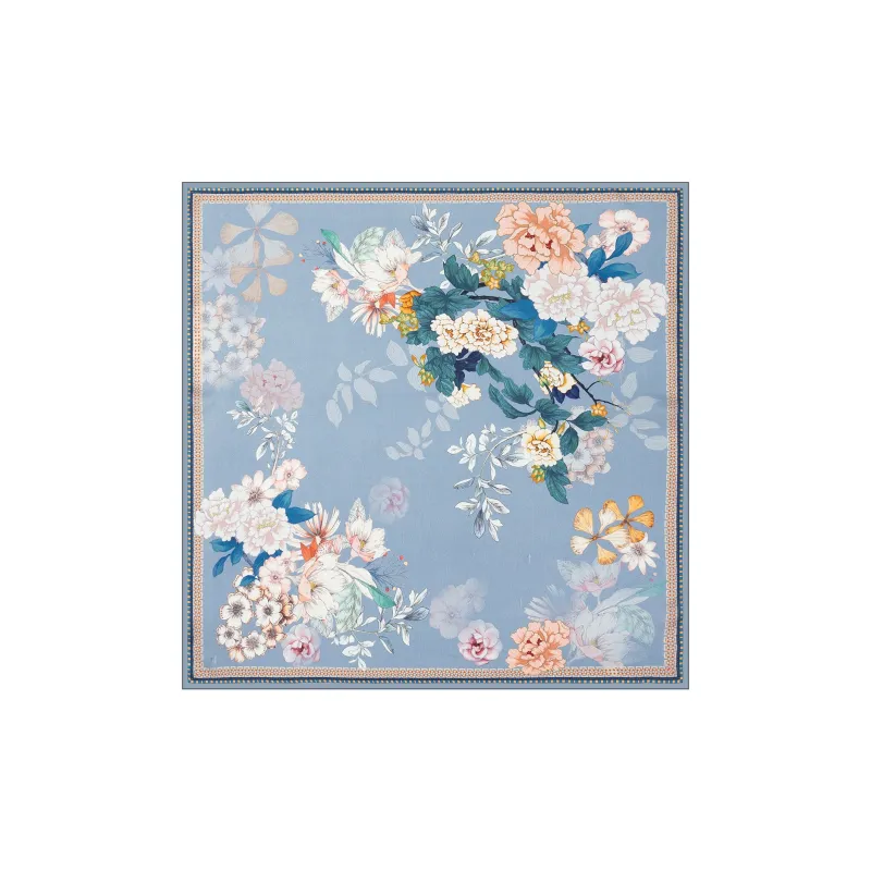 Shanghai Story 100% Mulberry Silk Silk Scarves Women's Patch Bamboo Leaf Flower Gift Box Set-86