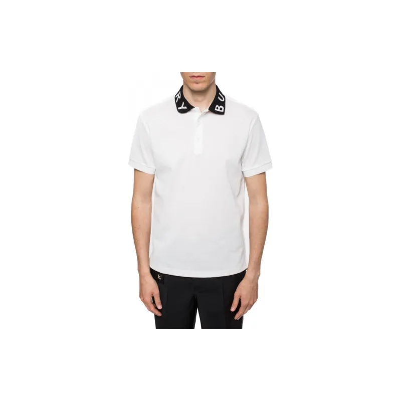 Burberry Men Ryland Collar Logo Polo White/Black-4