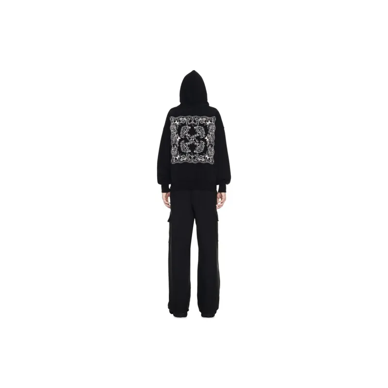 OFF WHITE Logo Embroidered Drawstring Hoodie-3