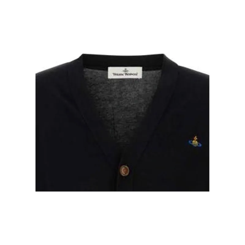 Vivienne Westwood Orb Logo Embroidered V Neck Cardigan-8