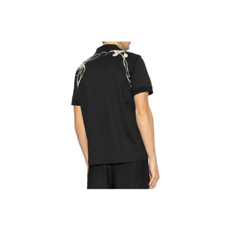 Alexander McQueen Floral Embroidered Polo Shirt-3