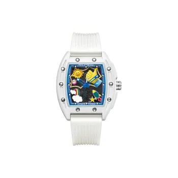 FAIRWHALE Automatic Mechanical Movement Silicone Strap Watch Men's Watches Cut Out Dial