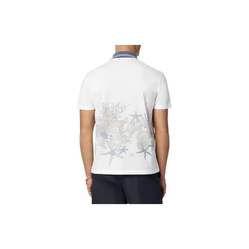 VERSACE Starfish Printed Short Sleeved Polo Shirt-2