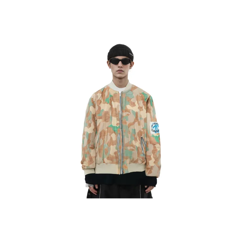 Acne Studios Camouflage Printed Zip Up Bomber Jacket-4