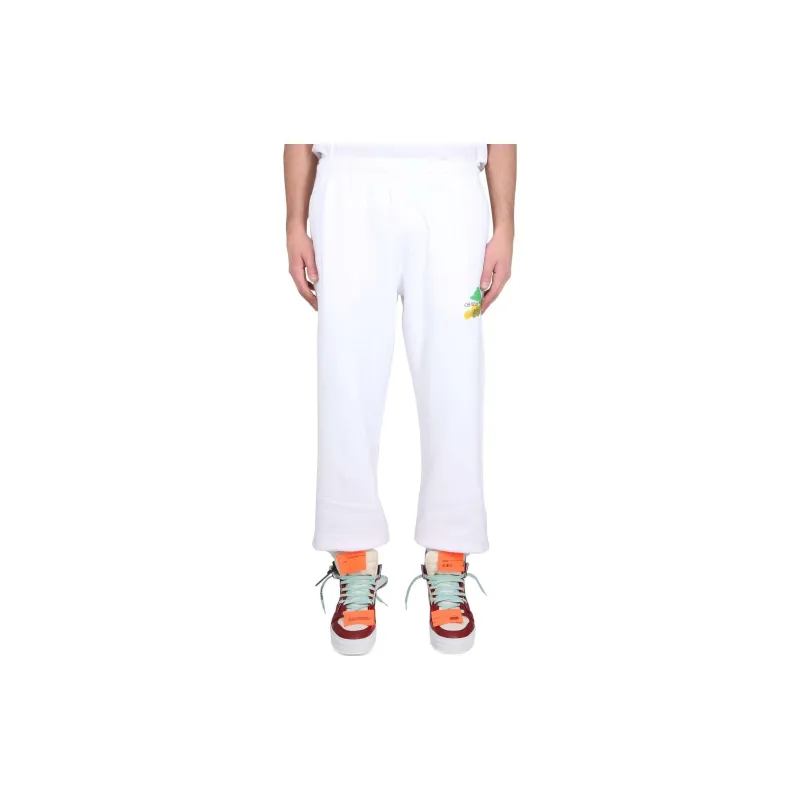 OFF WHITE Casual Pants, Regular Fit Men's White-1