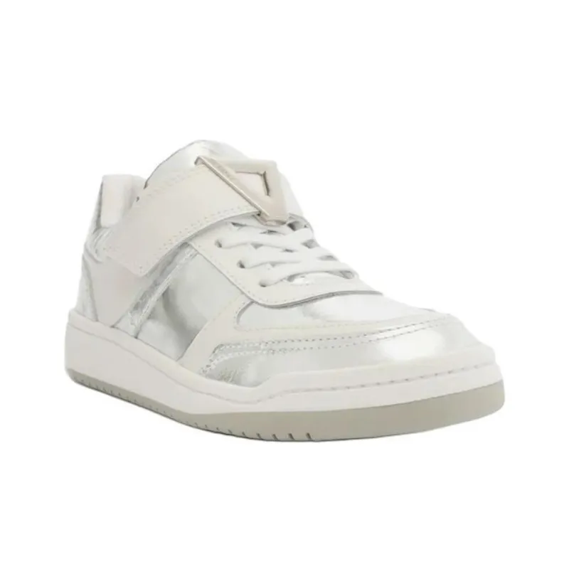 Schutz Low-Top Skateboard Shoes Women's Silver-2
