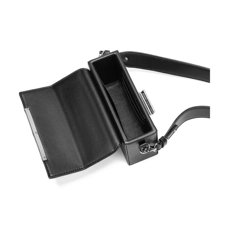 Yawei Kuroda PU Box Bag Handheld, One Shoulder, Crossbody Trumpets Unisex Black-7