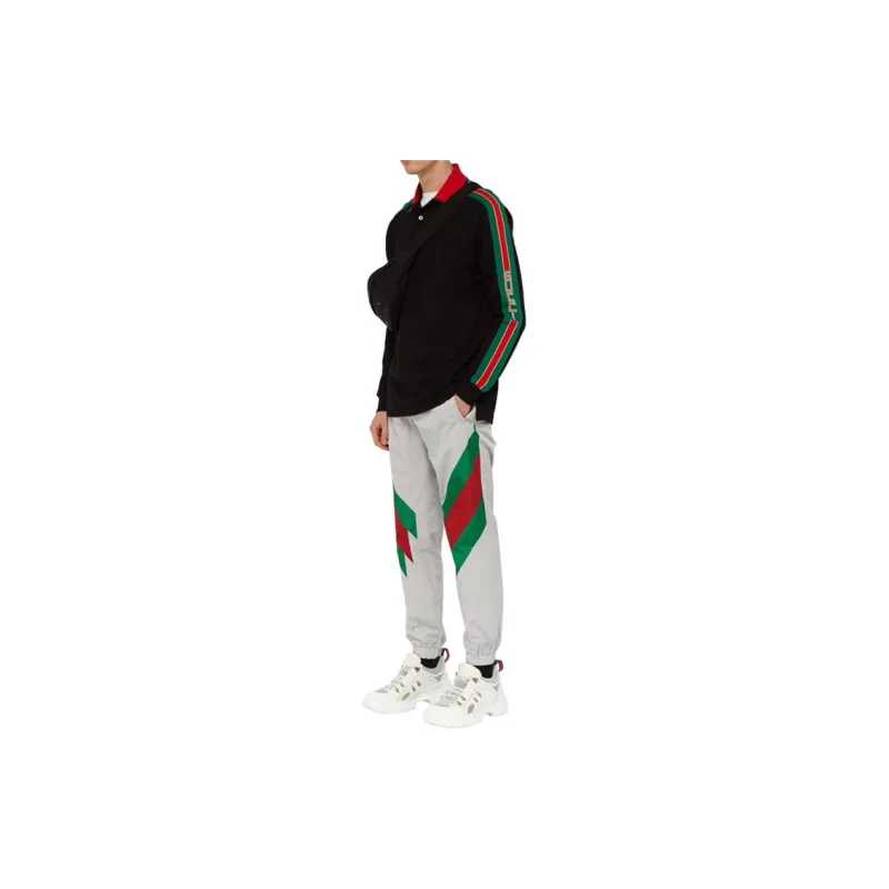 GUCCI Knitted Sports Pants Men's Ivory White-2