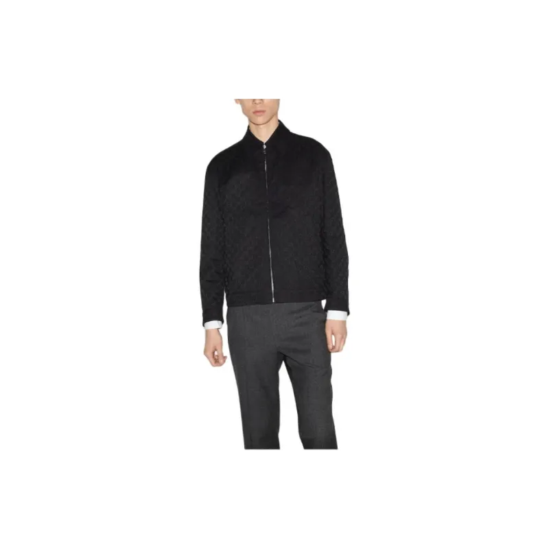 GUCCI FW24 Reversible Nylon And Gg Canvas Jacket Jackets & Coats Men's Black-2