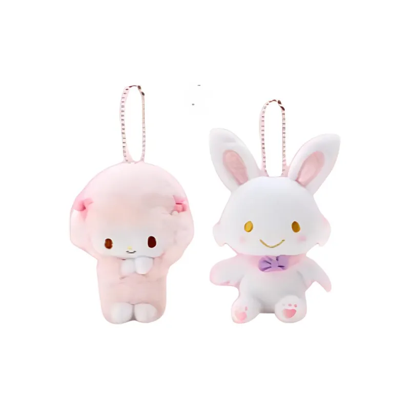 Sanrio Piano Wheat Flour Fairy Pink Heart Girl Collection Wish Bunny Dolls Plush Pendant 8.6cm Height-1
