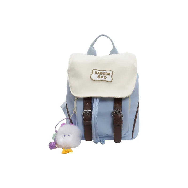 Yalu Nylon Backpack Regular Women's Black/Ecru/Blue/Pink/Green/Gray-3