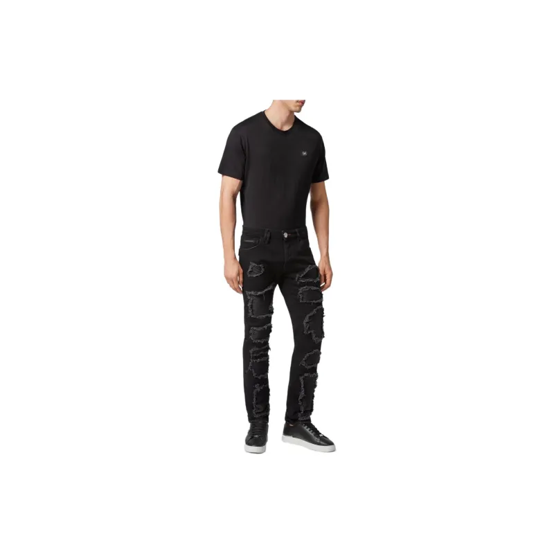 PHILIPP PLEIN Rip detailed Skinny cut Jeans-1