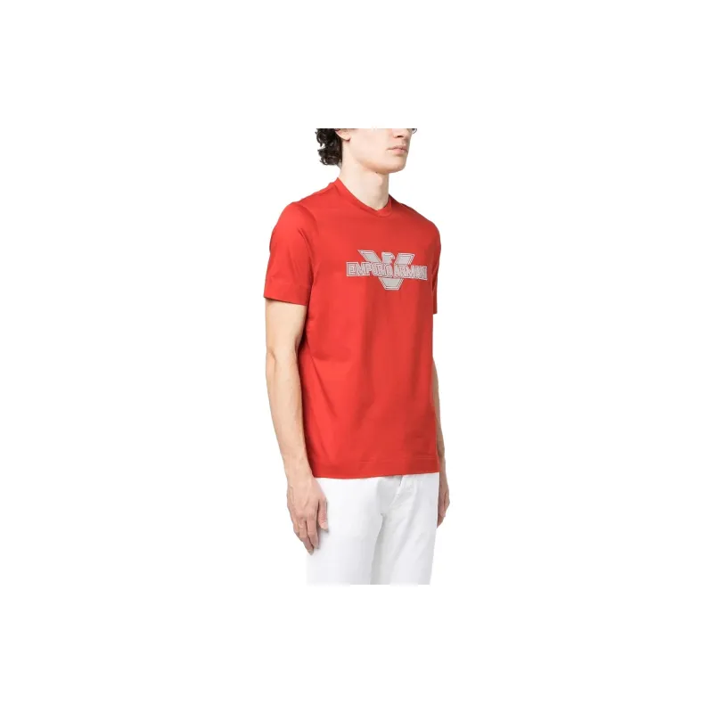 EMPORIO ARMANI T Shirts Men Rusty Red-4