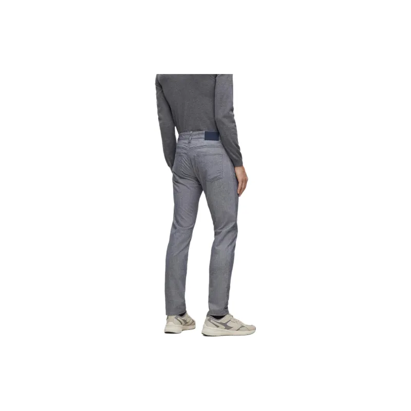 HUGO BOSS Slim-fit Jeans In Two-tone Brushed Twill Casual Pants Men's Gray-2