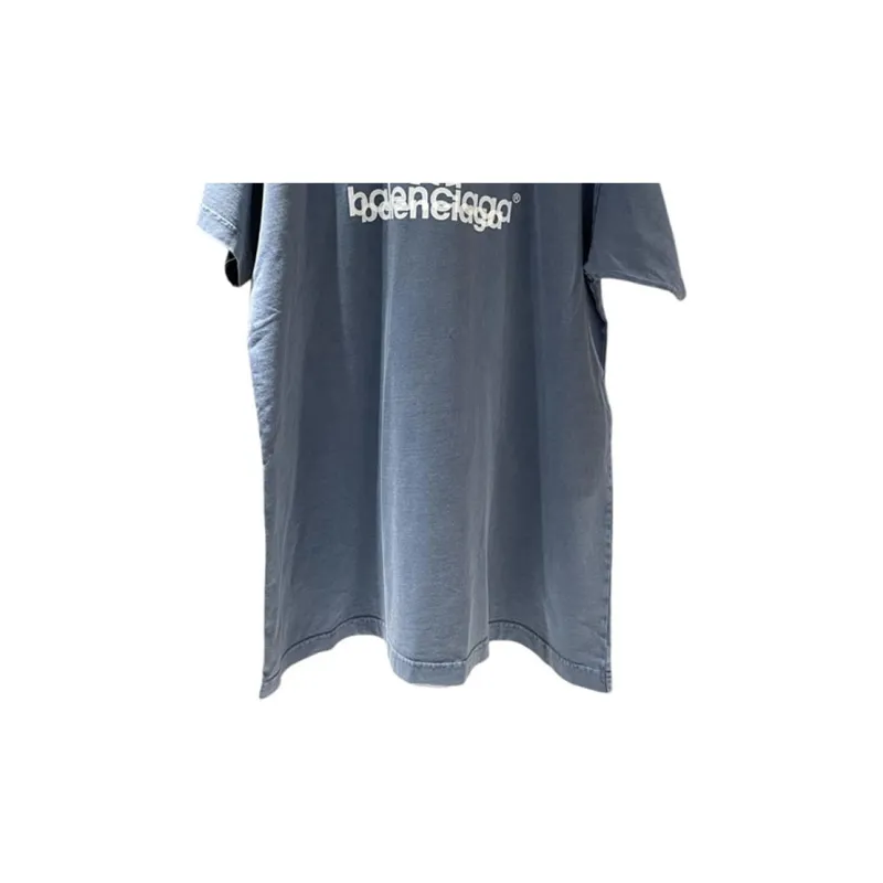 Balenciaga T Shirt Loose Fit Style Unisex Blue-5