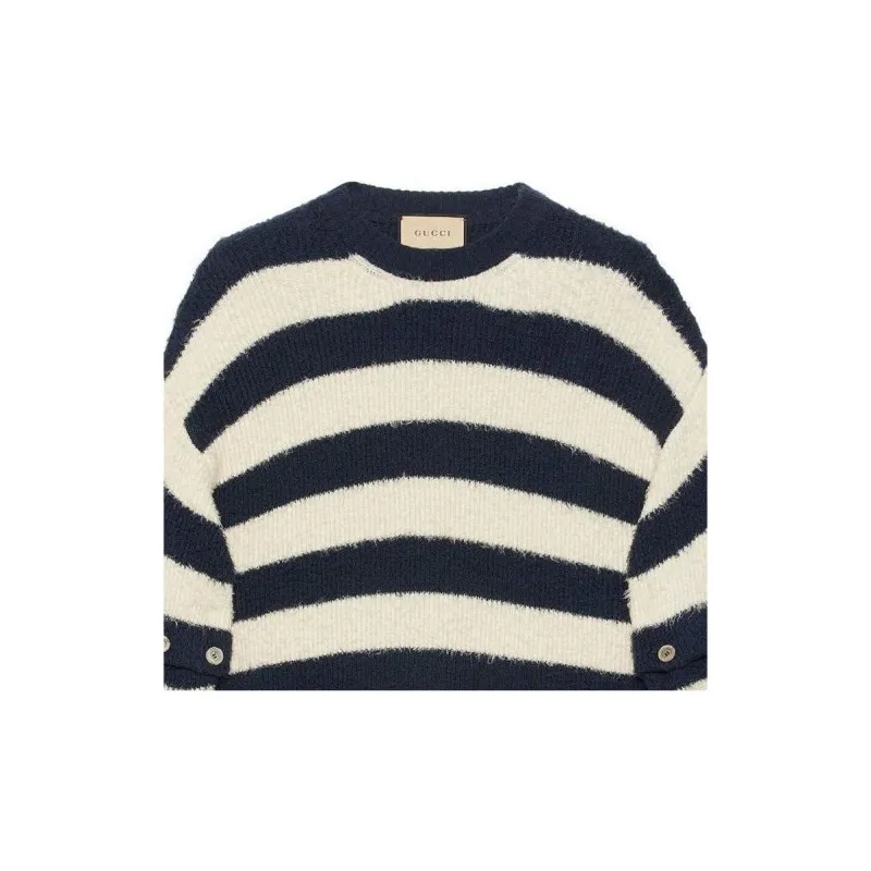 GUCCI Striped Crew neck Brushed Jumper-3