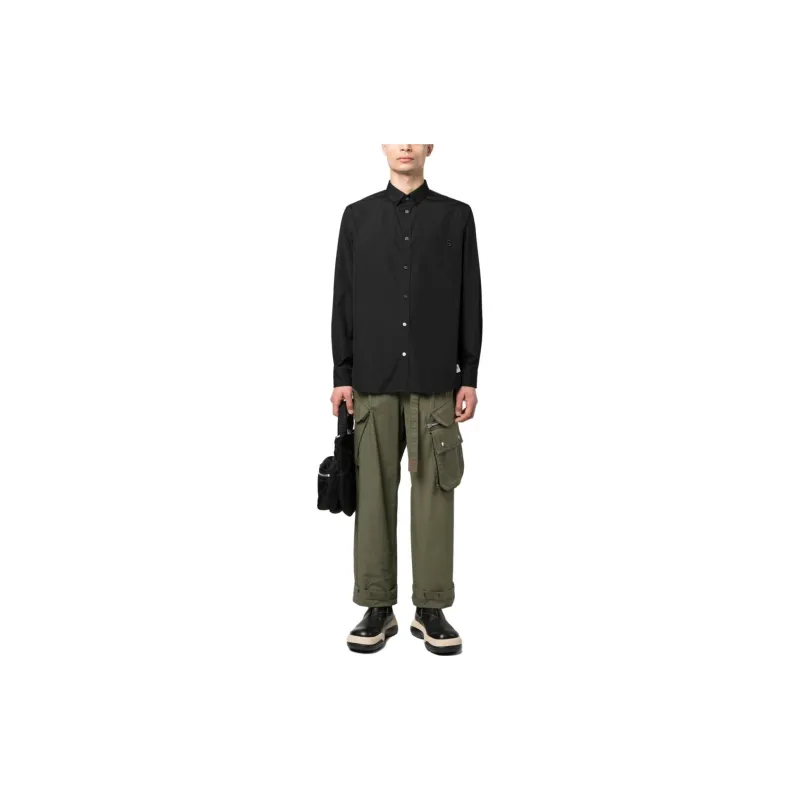 Sacai Embroidered logo Poplin Shirt-2
