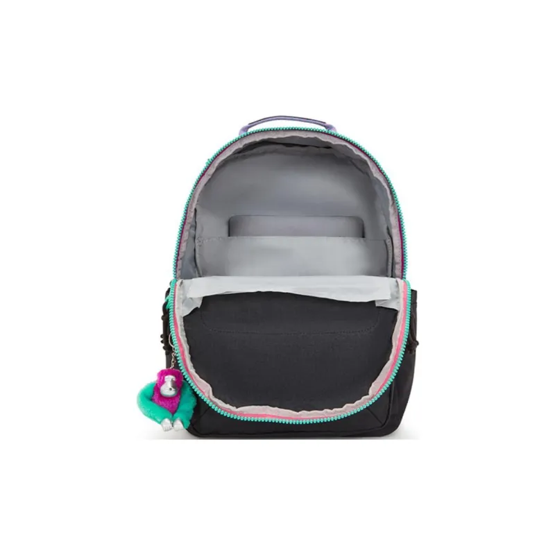 Kipling Polyamide Backpack Large Size Unisex Metallic Silver/Blue/Fuchsia/Black-3