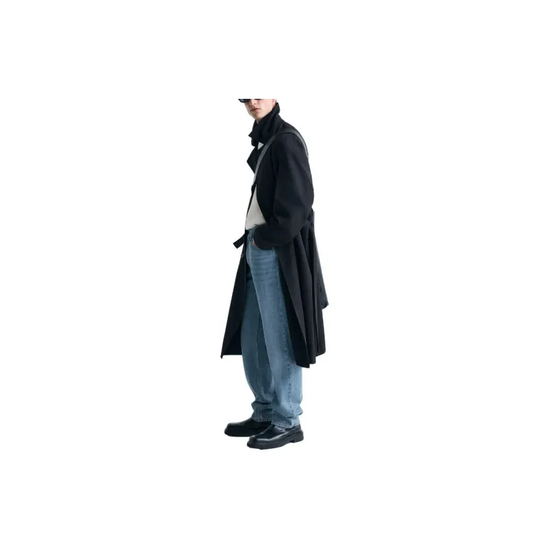 ZARA Trench Coats Men Black-3