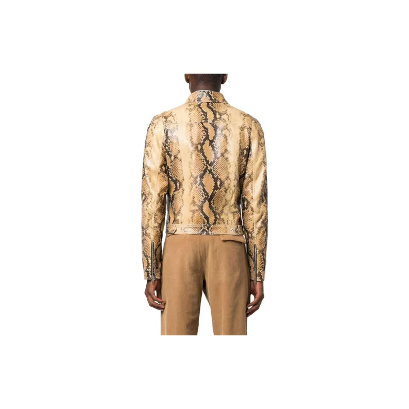 BALLY Leather Jackets Men Beige-3