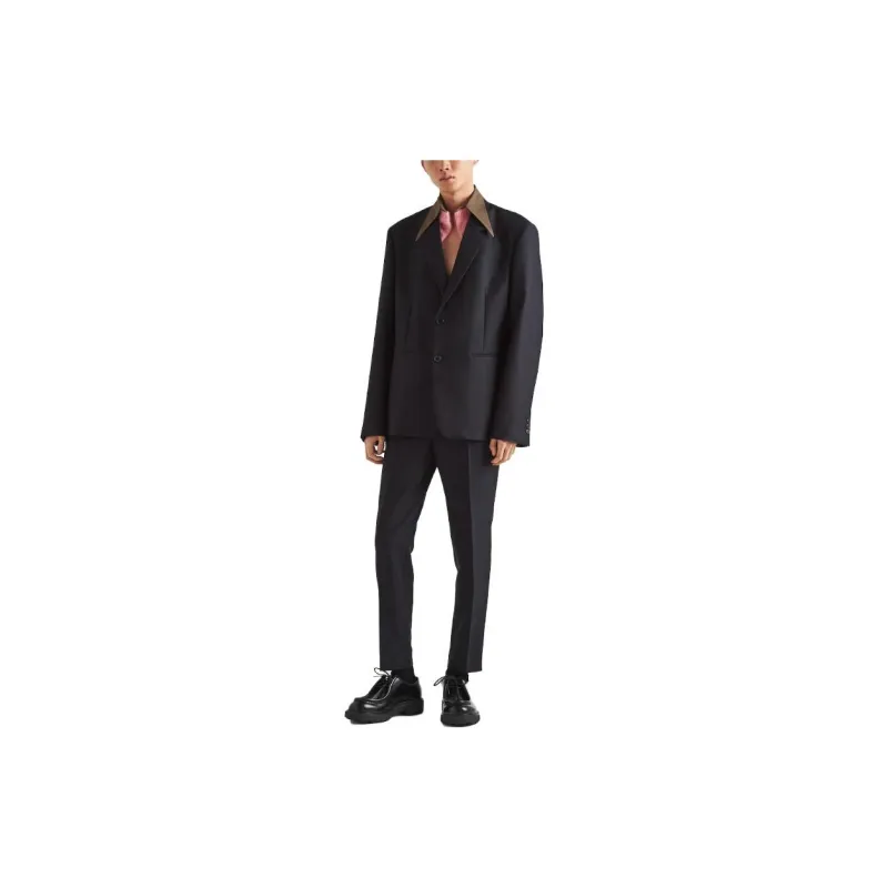 PRADA Detachable Collar Single Breasted Blazer-1