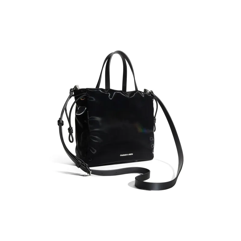 CHARLES&KEITH PU Handbag Small Size Women's JET BLACK-2
