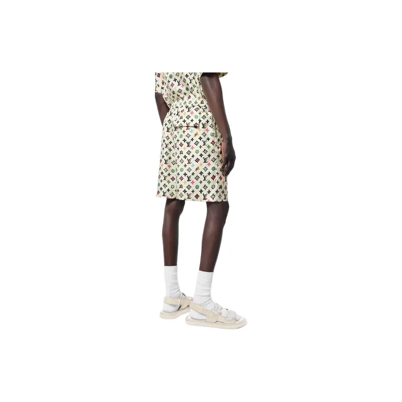 LOUIS VUITTON By Tyler The Creator Monogram Printed Silk Shorts-3