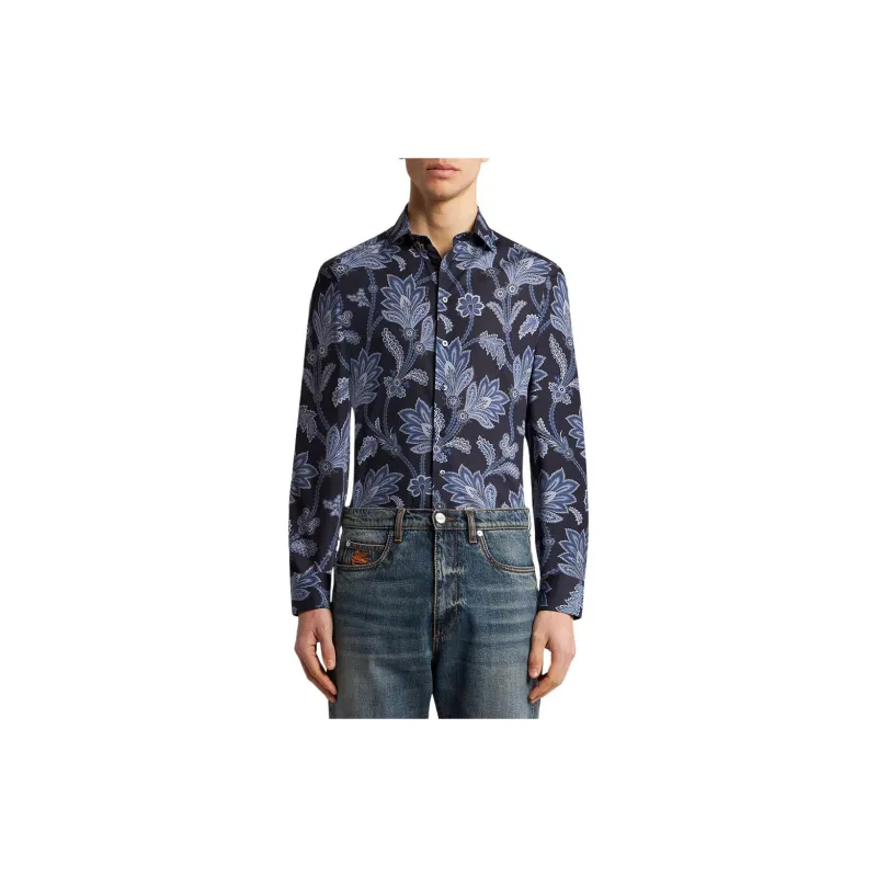 ETRO Floral print Poplin Shirt-3