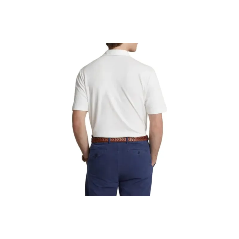 Polo Ralph Lauren Classic Fit Cotton-Linen Mesh Polo Shirt Men's White-3