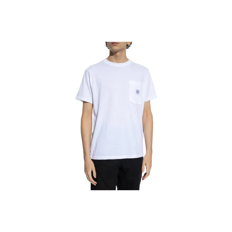 STONE ISLAND Pocket Detailed Crewneck T Shirt-1