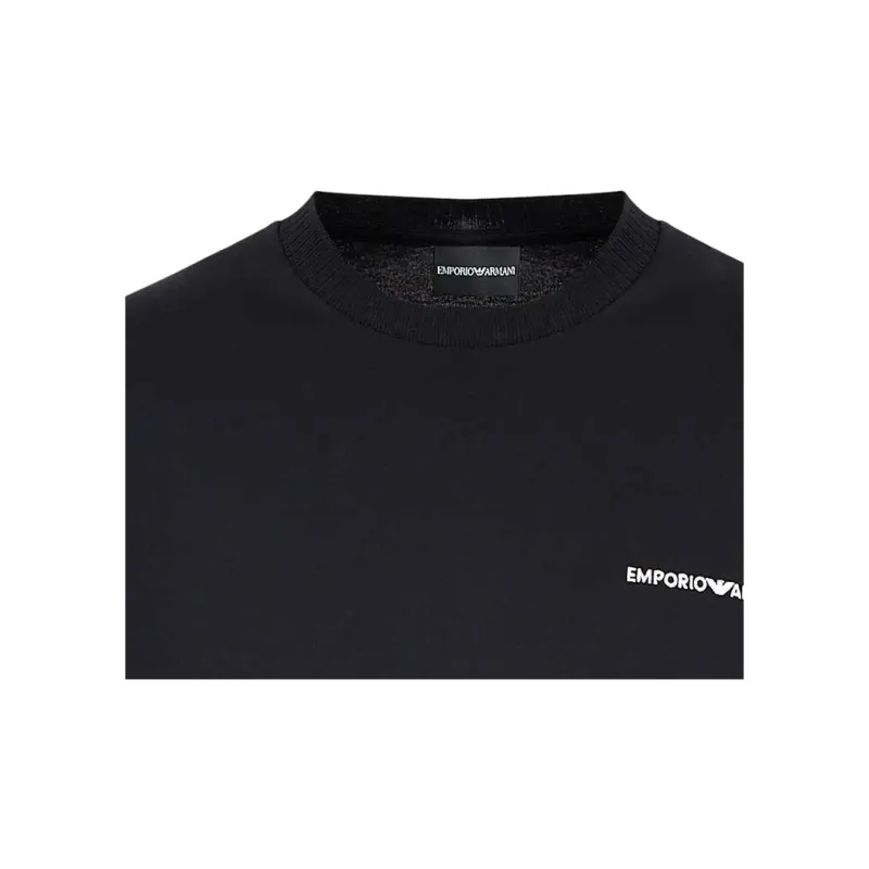 EMPORIO ARMANI Lightweight Jersey T shirt With Logo Embroidery And Ribbed Trim-5