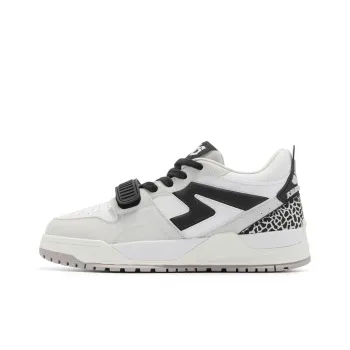 QIAODAN Legend Vintage Basketball Shoes Men Low Top Jordan White/Light Gray